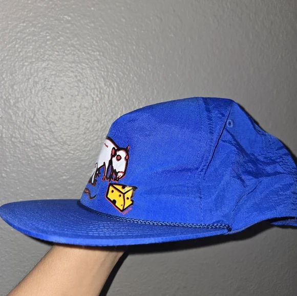RARE Obey Blue Cap with white rat